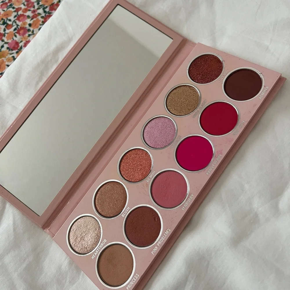 KYLIE Pressed‎ Powder Palette – Pink Packaging with Bold Red Logo